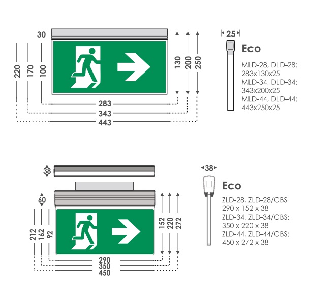 LED noodverlichting MLD-34D/W